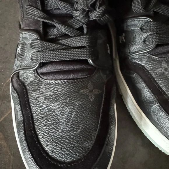 Louis Vuitton Black and White Monogram Sneakers